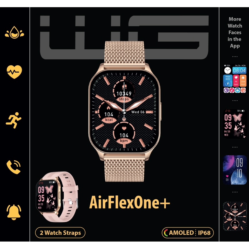 Winner Group - Смарт часовник AirFlexOne+ 300 mAh IP68 златист