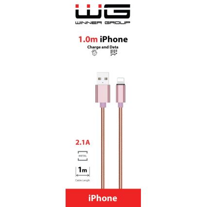 Winner Group - USB кабел Lightning / USB-A 1m розов