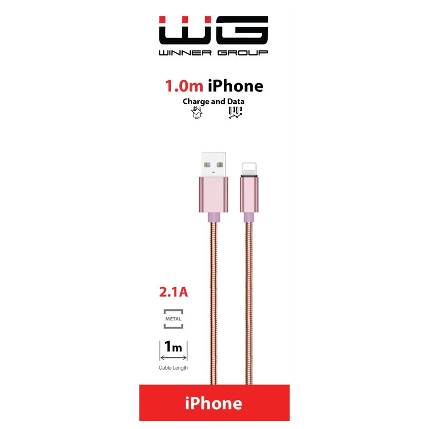 Winner Group - USB кабел Lightning / USB-A 1m розов