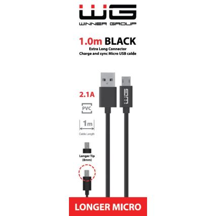 Winner Group - USB кабел удължен Micro USB / USB-A 1m черен