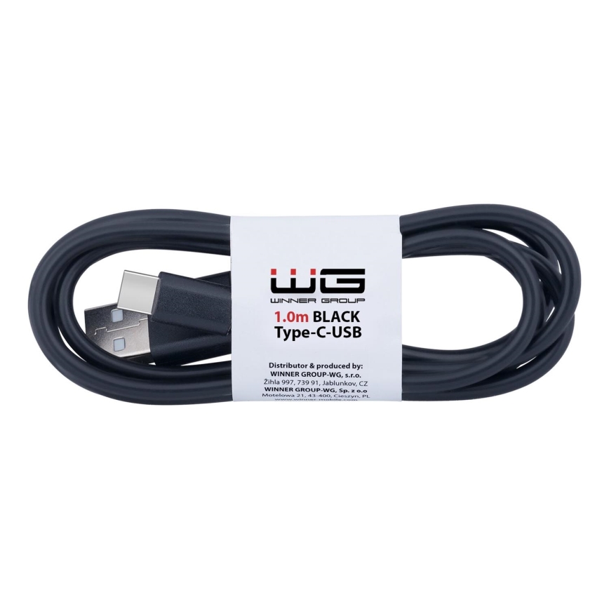 Winner Group - USB кабел USB-C / USB-A 1m черен