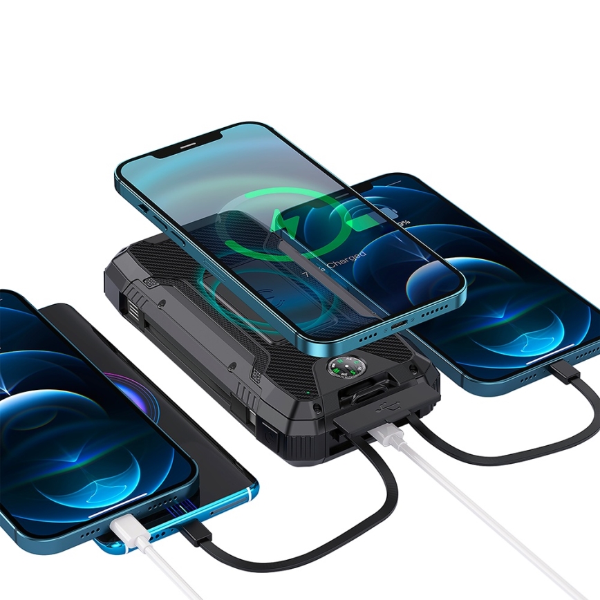 Winner Group - Външна батерия с безжично зареждане и соларен панел 20000 mAh 20W PD