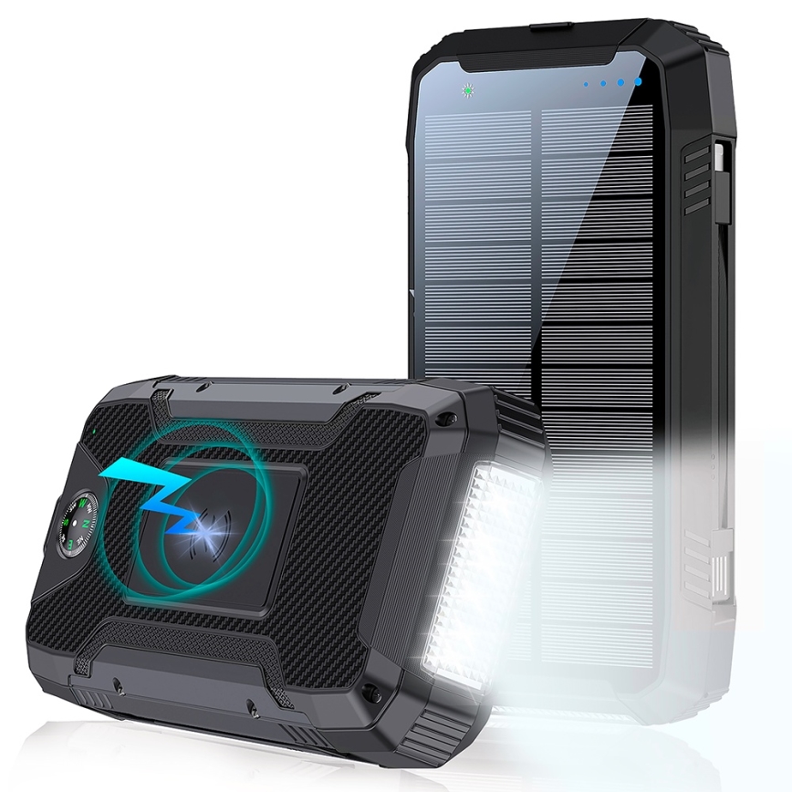 Winner Group - Външна батерия с безжично зареждане и соларен панел 20000 mAh 20W PD