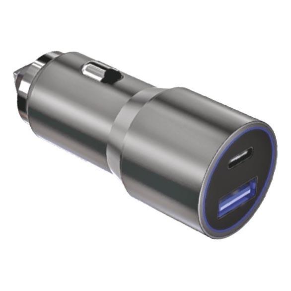 Winner Group - Зарядно за кола 1xUSB-C + 1xUSB-A Power Delivery 58,5W сребрист