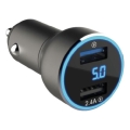 Winner Group - Зарядно за кола с дисплей 2xUSB-A Power Delivery 30W черен
