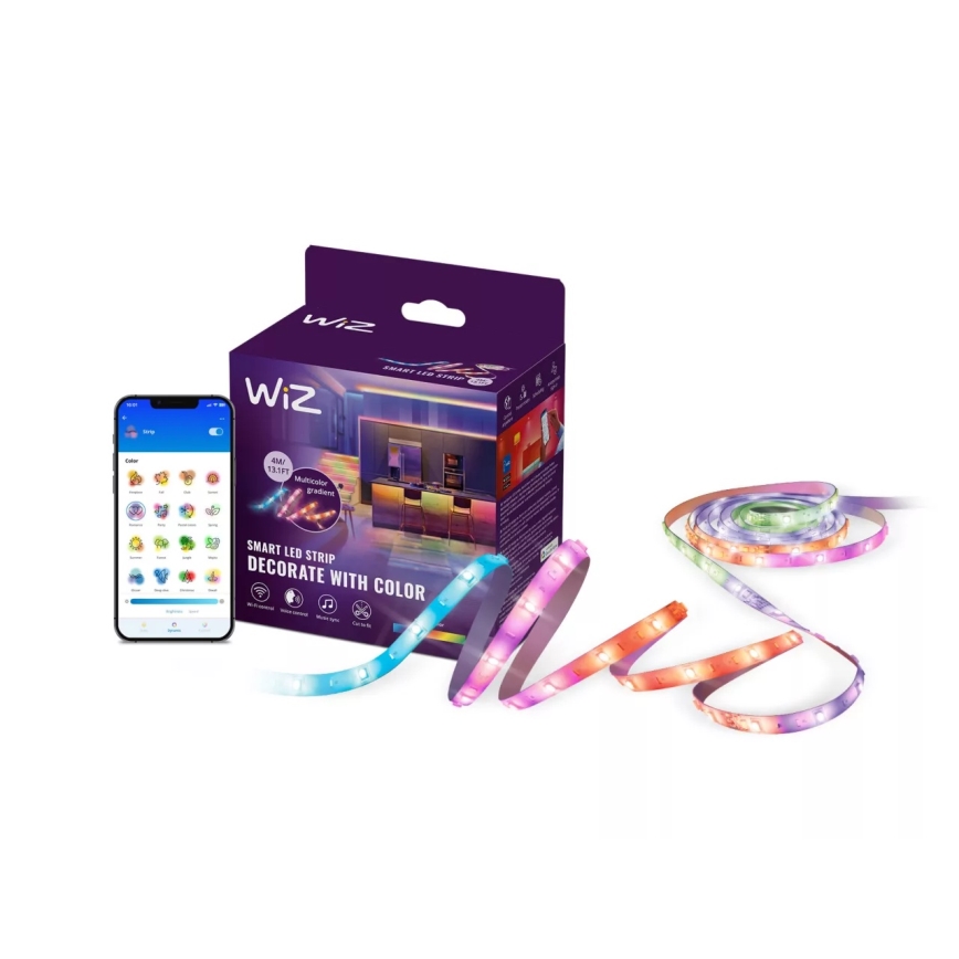 WiZ - Димируема RGBIC LED лента 4 м, 10,2 W/5 V, 2700-6500K, Wi-Fi