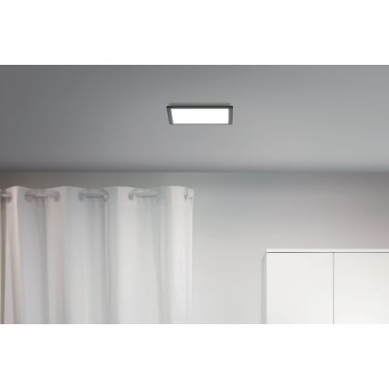 WiZ - LED Димируем плафон SUPERSLIM LED/12W/230V 2700-6500K Wi-Fi черен