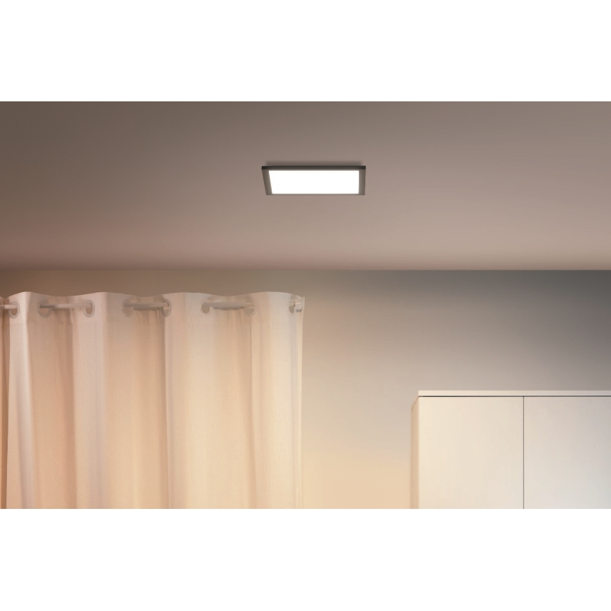 WiZ - LED Димируем плафон SUPERSLIM LED/12W/230V 2700-6500K Wi-Fi черен
