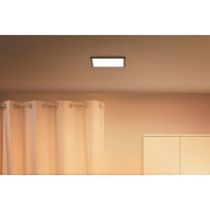 WiZ - LED Димируем плафон SUPERSLIM LED/12W/230V 2700-6500K Wi-Fi черен