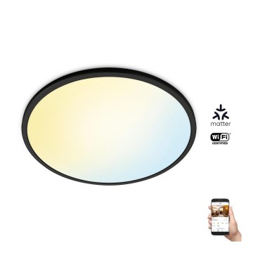 WiZ - LED Димируем плафон SUPERSLIM LED/22W/230V 2700-6500K Wi-Fi черен