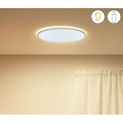 WiZ - LED Димируем плафон SUPERSLIM LED/22W/230V 2700-6500K Wi-Fi бял