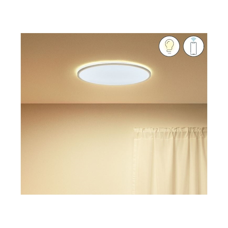 WiZ - LED Димируем плафон SUPERSLIM LED/22W/230V 2700-6500K Wi-Fi бял