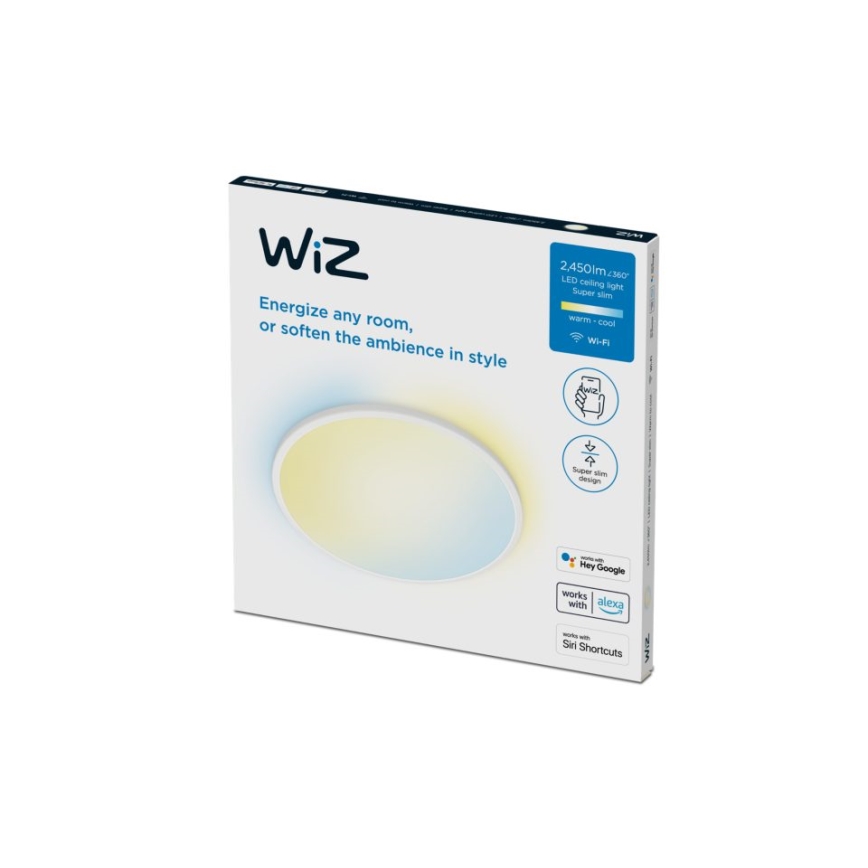 WiZ - LED Димируем плафон SUPERSLIM LED/22W/230V 2700-6500K Wi-Fi бял