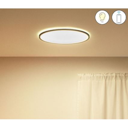 WiZ - LED Димируем плафон SUPERSLIM LED/22W/230V 2700-6500K Wi-Fi черен