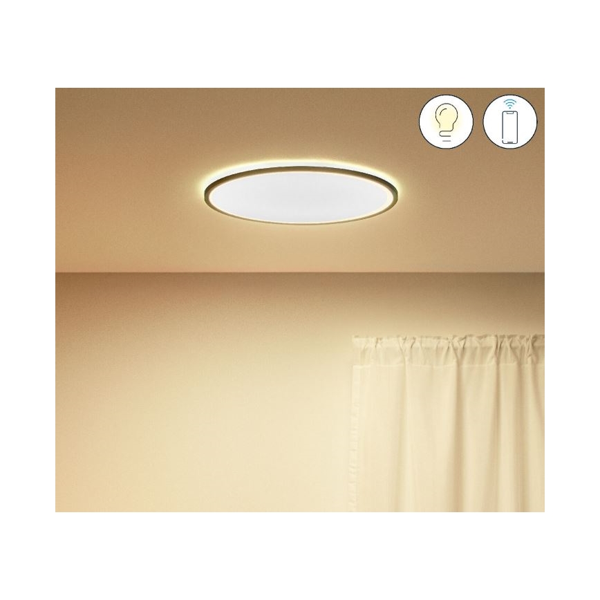 WiZ - LED Димируем плафон SUPERSLIM LED/22W/230V 2700-6500K Wi-Fi черен