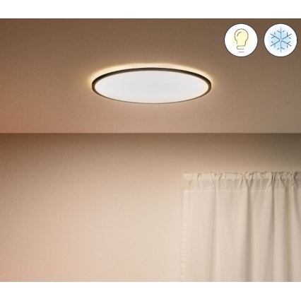WiZ - LED Димируем плафон SUPERSLIM LED/22W/230V 2700-6500K Wi-Fi черен