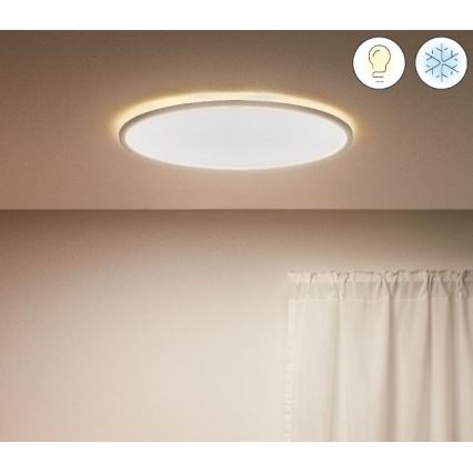 WiZ - LED Димируем плафон SUPERSLIM LED/32W/230V 2700-6500K Wi-Fi бял
