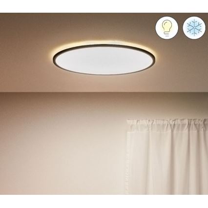 WiZ - LED Димируем плафон SUPERSLIM LED/32W/230V 2700-6500K Wi-Fi черен