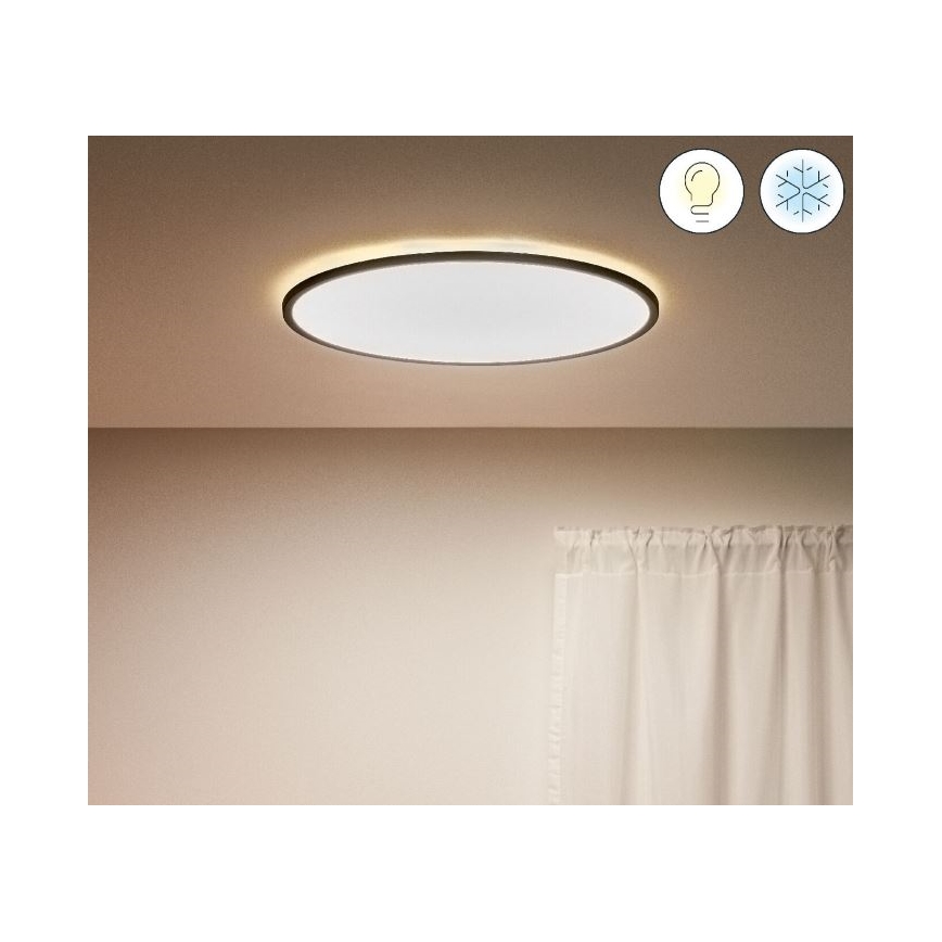 WiZ - LED Димируем плафон SUPERSLIM LED/32W/230V 2700-6500K Wi-Fi черен