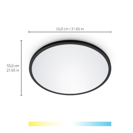 WiZ - LED Димируем плафон SUPERSLIM LED/32W/230V 2700-6500K Wi-Fi черен