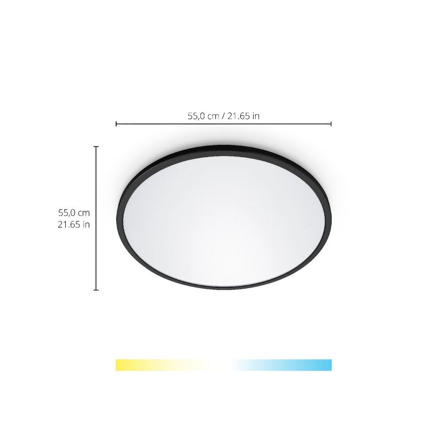WiZ - LED Димируем плафон SUPERSLIM LED/32W/230V 2700-6500K Wi-Fi черен