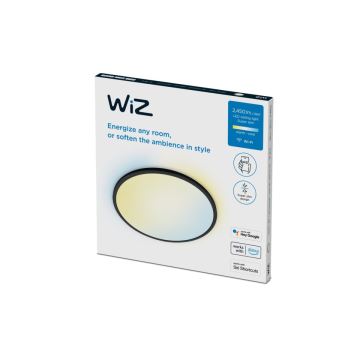 WiZ - LED Димируем плафон SUPERSLIM LED/22W/230V 2700-6500K Wi-Fi черен