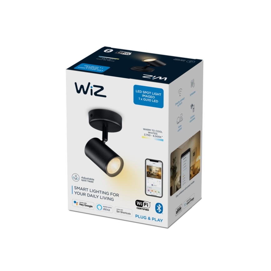 WiZ - LED Димируем спот IMAGEO 1xGU10/4,9W/230V 2700-6500K CRI 90 Wi-Fi черен