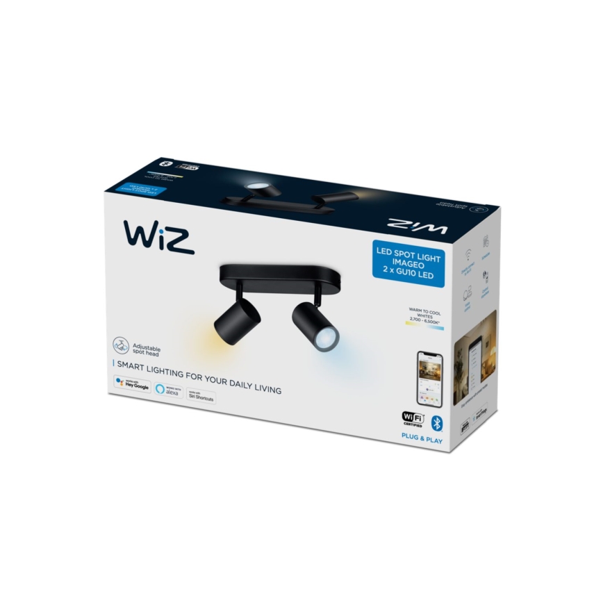 WiZ - LED Димируем спот IMAGEO 2xGU10/4,9W/230V 2700-6500K Wi-Fi CRI 90 черен