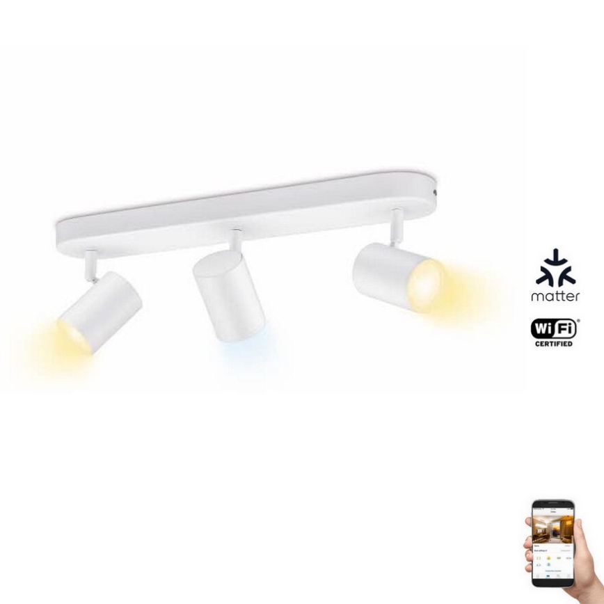 WiZ - LED Димируем спот IMAGEO 3xGU10/4,9W/230V 2700-6500K Wi-Fi CRI 90 бял