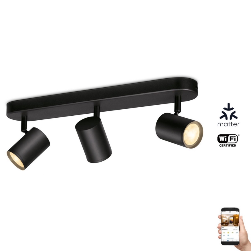 WiZ - LED Димируем спот IMAGEO 3xGU10/4,9W/230V 2700-6500K Wi-Fi CRI 90 черен