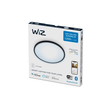 WiZ - LED Димируема лампа SUPERSLIM LED/14W/230V 2700-6500K Wi-Fi черна