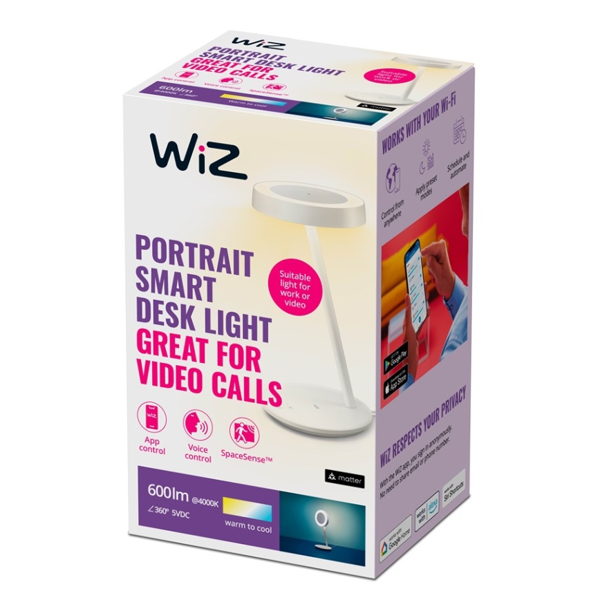WiZ - LED Димируема настолна лампа PORTRAIT LED/10W/5V Wi-Fi 2700-6500K CRI 90