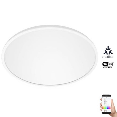 WiZ - LED RGB Димируем плафон SUPERSLIM LED/22W/230V 2700-6500K Wi-Fi бял