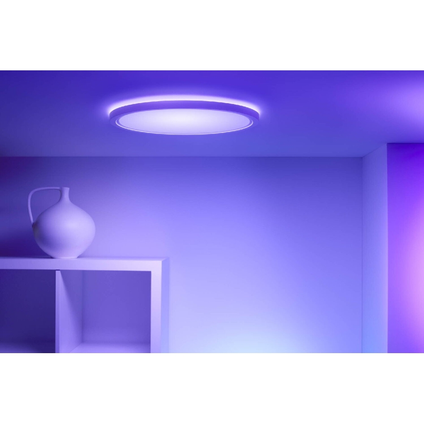 WiZ - LED RGB Димируем плафон SUPERSLIM LED/32W/230V 2700-6500K Wi-Fi бял