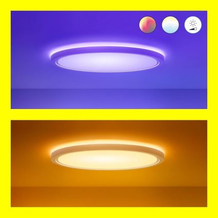 WiZ - LED RGB Димируем плафон SUPERSLIM LED/32W/230V 2700-6500K Wi-Fi бял