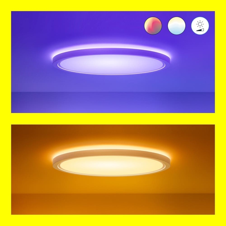 WiZ - LED RGB Димируем плафон SUPERSLIM LED/32W/230V 2700-6500K Wi-Fi бял