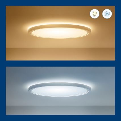 WiZ - LED RGB Димируем плафон SUPERSLIM LED/32W/230V 2700-6500K Wi-Fi бял