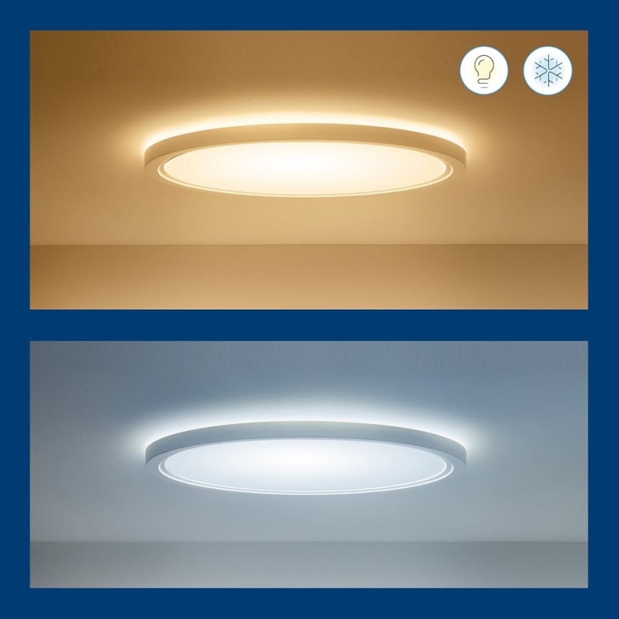 WiZ - LED RGB Димируем плафон SUPERSLIM LED/32W/230V 2700-6500K Wi-Fi бял