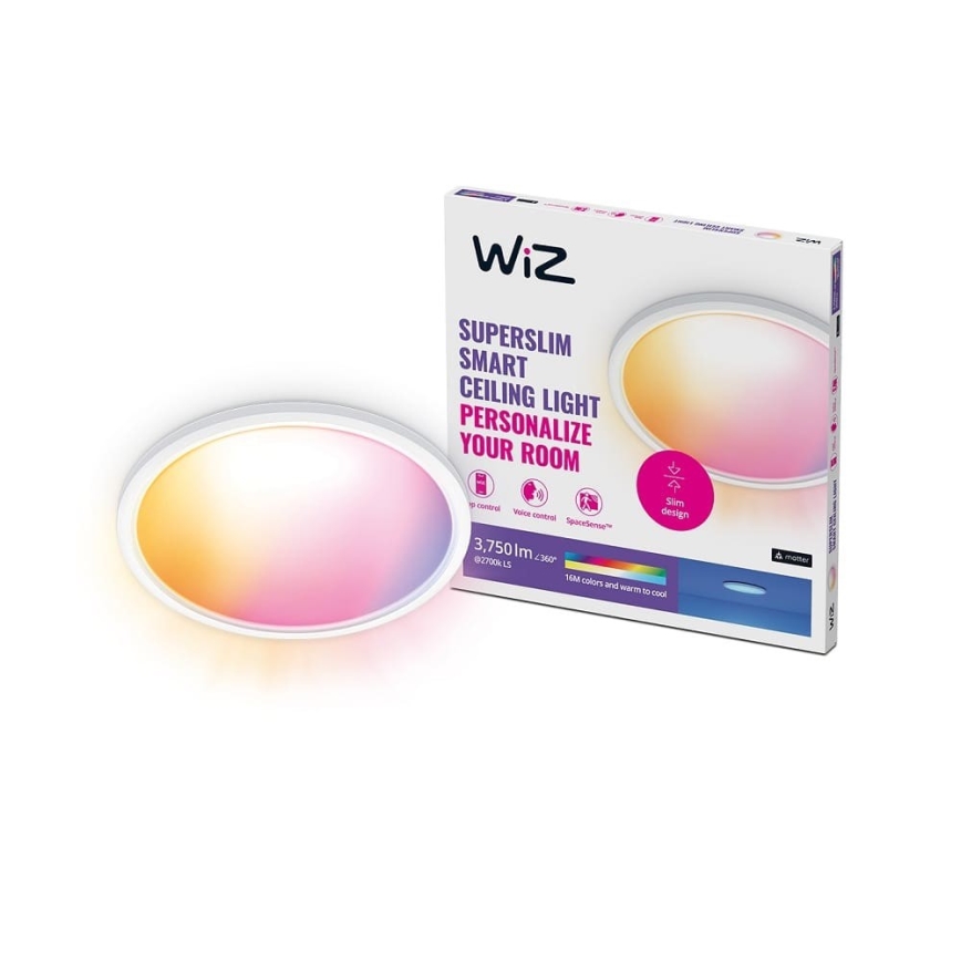 WiZ - LED RGB Димируем плафон SUPERSLIM LED/32W/230V 2700-6500K Wi-Fi бял