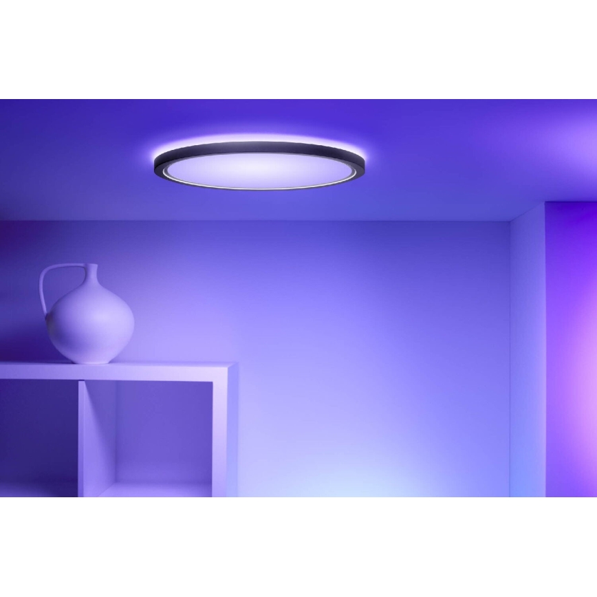 WiZ - LED RGB Димируем плафон SUPERSLIM LED/32W/230V 2700-6500K Wi-Fi черен