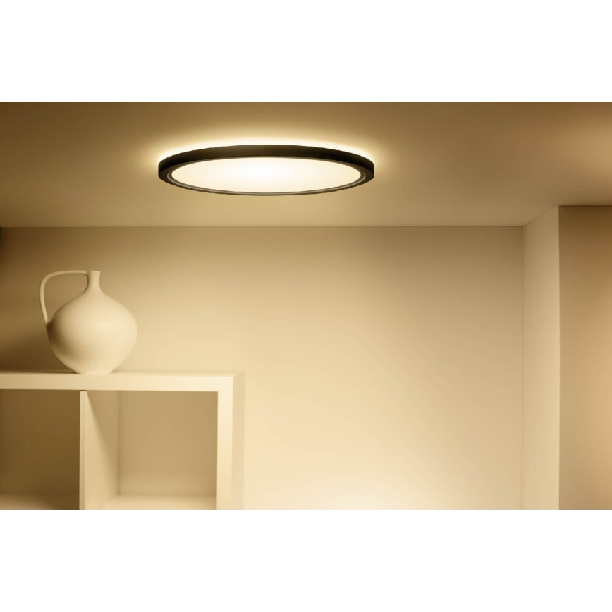 WiZ - LED RGB Димируем плафон SUPERSLIM LED/32W/230V 2700-6500K Wi-Fi черен