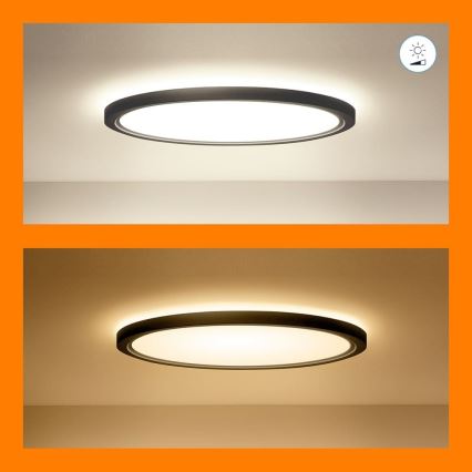 WiZ - LED RGB Димируем плафон SUPERSLIM LED/32W/230V 2700-6500K Wi-Fi черен