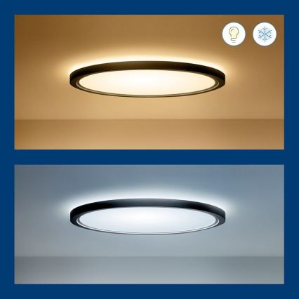 WiZ - LED RGB Димируем плафон SUPERSLIM LED/32W/230V 2700-6500K Wi-Fi черен