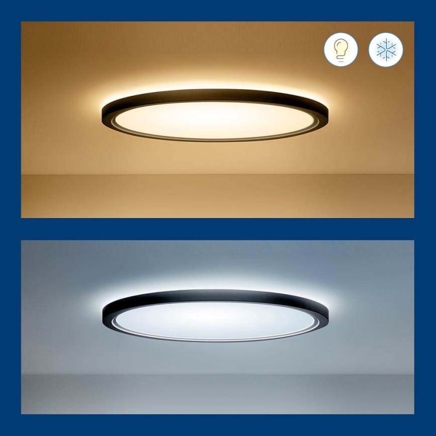 WiZ - LED RGB Димируем плафон SUPERSLIM LED/32W/230V 2700-6500K Wi-Fi черен