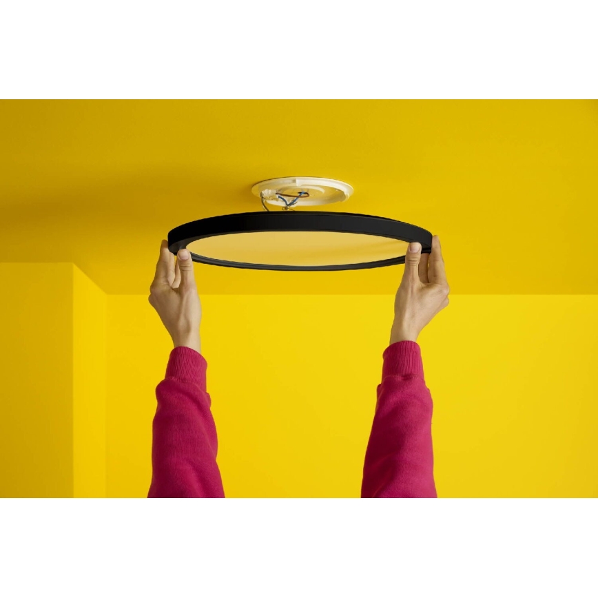 WiZ - LED RGB Димируем плафон SUPERSLIM LED/32W/230V 2700-6500K Wi-Fi черен