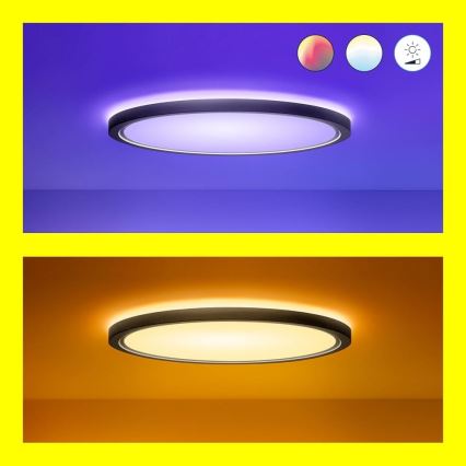 WiZ - LED RGB Димируем плафон SUPERSLIM LED/32W/230V 2700-6500K Wi-Fi черен