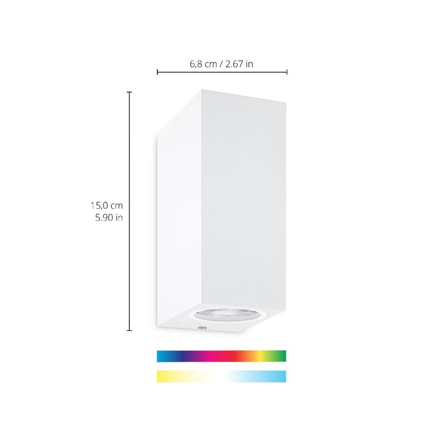 WiZ - LED RGBW Димируем аплик UP&DOWN 2xGU10/4,7W/230V 2200-6500K Wi-Fi CRI 90 бял