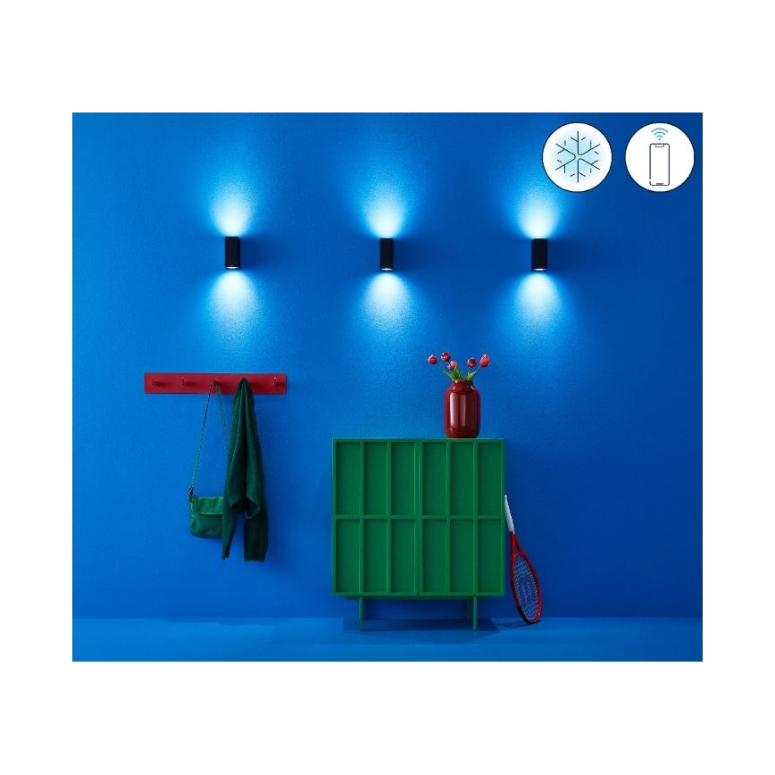 WiZ - LED RGBW Димируем аплик UP&DOWN 2xGU10/4,7W/230V 2200-6500K Wi-Fi CRI 90 черен