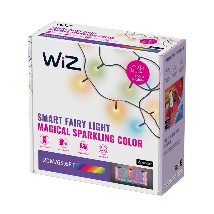 WiZ - LED RGBW Димируем екстериорен верига 160xLED 20m IP44 2700-5000K Wi-Fi