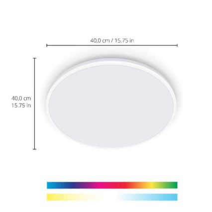WiZ - LED RGBW Димируем плафон RUNE LED/21W/230V 2700-6500K Wi-Fi бял